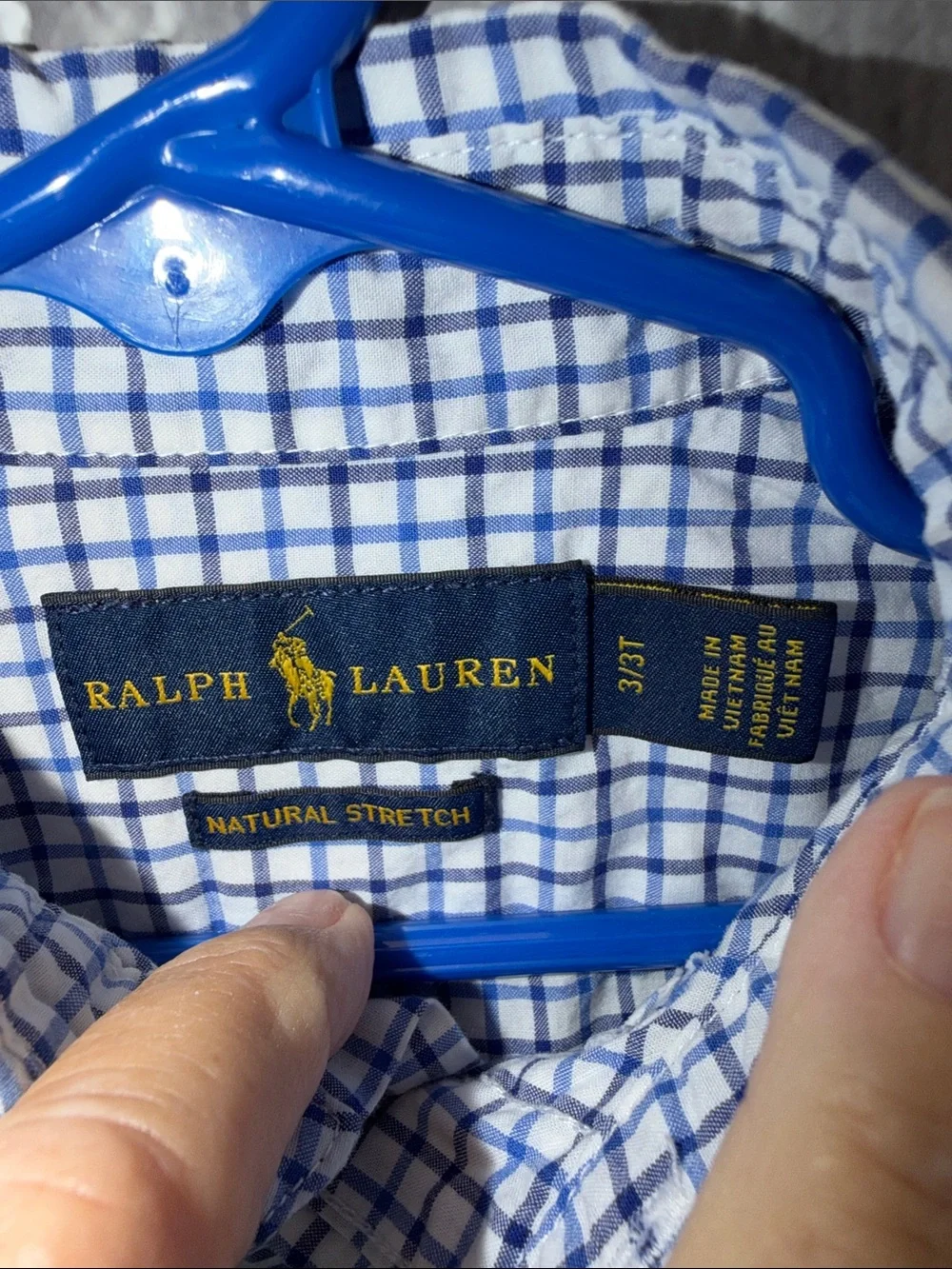 Ralph Lauren Boys' White & Blue Checked Button-Down Shirt